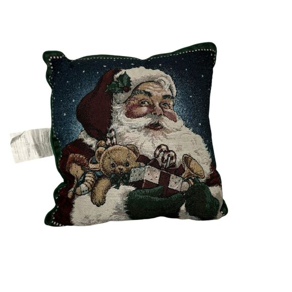 Vintage American Greetings Santa Christmas Pillow 1998 Jolly Old Santa 18x18 USA - Picture 1 of 6